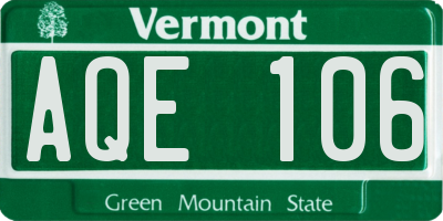 VT license plate AQE106