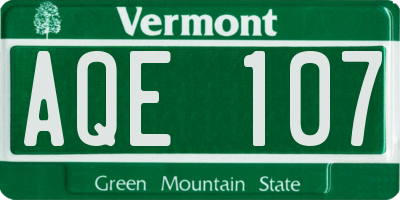 VT license plate AQE107
