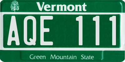 VT license plate AQE111