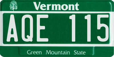 VT license plate AQE115