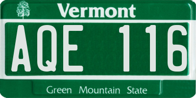 VT license plate AQE116