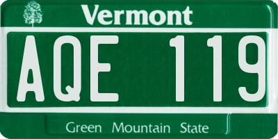 VT license plate AQE119