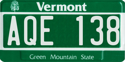 VT license plate AQE138