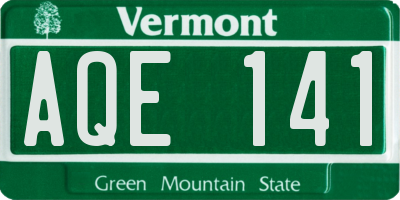 VT license plate AQE141