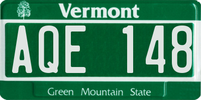 VT license plate AQE148