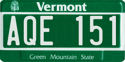 VT license plate AQE151