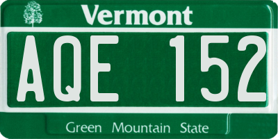 VT license plate AQE152