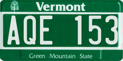 VT license plate AQE153