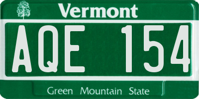 VT license plate AQE154