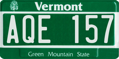 VT license plate AQE157