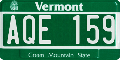 VT license plate AQE159