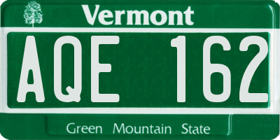 VT license plate AQE162