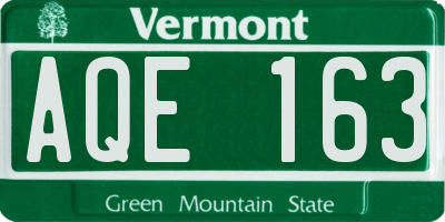 VT license plate AQE163