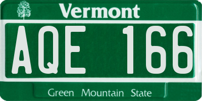 VT license plate AQE166