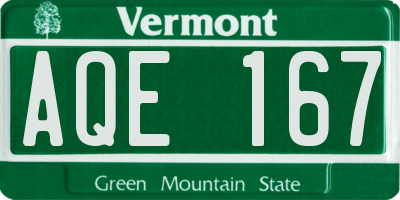 VT license plate AQE167