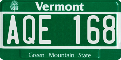 VT license plate AQE168