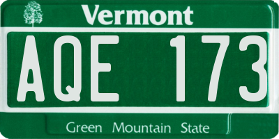 VT license plate AQE173