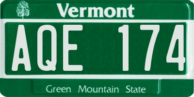 VT license plate AQE174