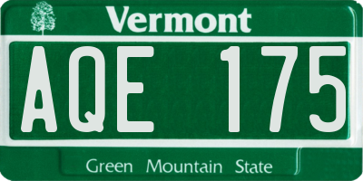 VT license plate AQE175