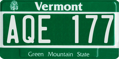 VT license plate AQE177
