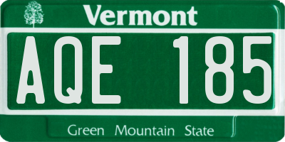VT license plate AQE185