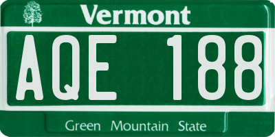 VT license plate AQE188