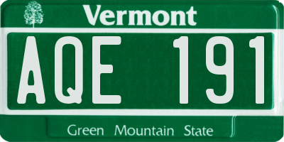 VT license plate AQE191