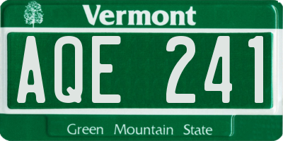 VT license plate AQE241