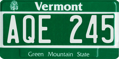 VT license plate AQE245