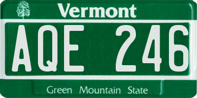 VT license plate AQE246
