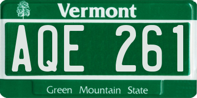 VT license plate AQE261