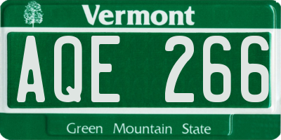 VT license plate AQE266