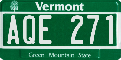 VT license plate AQE271