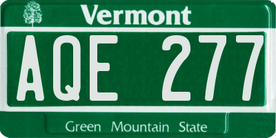 VT license plate AQE277