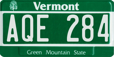 VT license plate AQE284