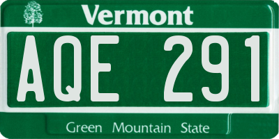 VT license plate AQE291