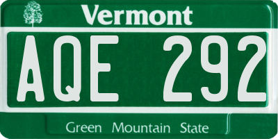 VT license plate AQE292