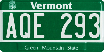 VT license plate AQE293
