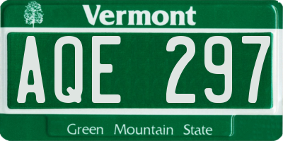 VT license plate AQE297