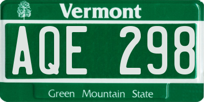 VT license plate AQE298