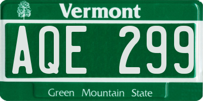 VT license plate AQE299