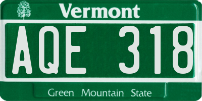 VT license plate AQE318
