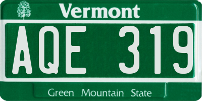 VT license plate AQE319
