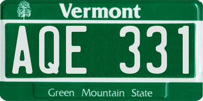 VT license plate AQE331