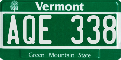 VT license plate AQE338