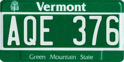 VT license plate AQE376