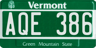 VT license plate AQE386