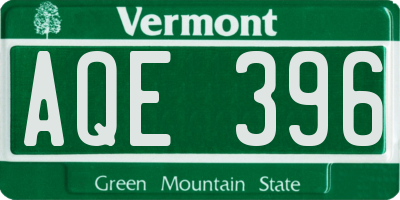 VT license plate AQE396