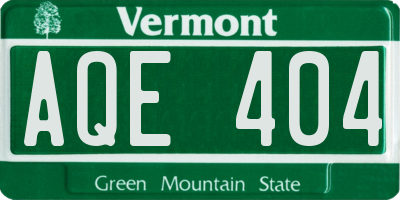 VT license plate AQE404