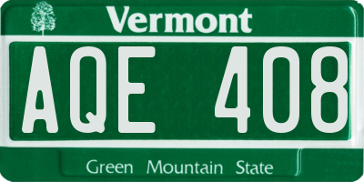 VT license plate AQE408